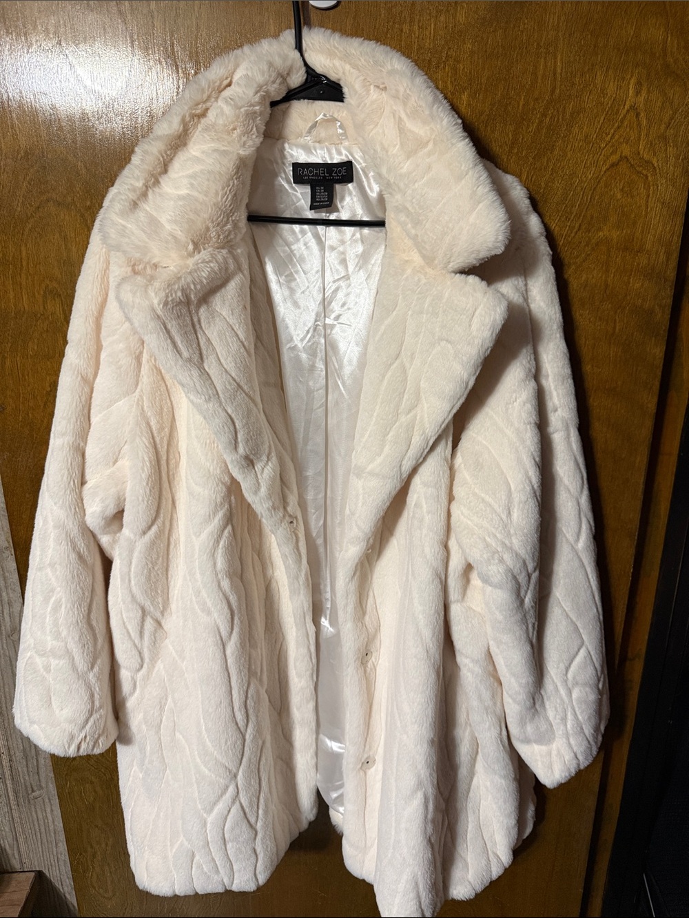 Rachel Zoe Soft Blush Quilted Teddy Coat